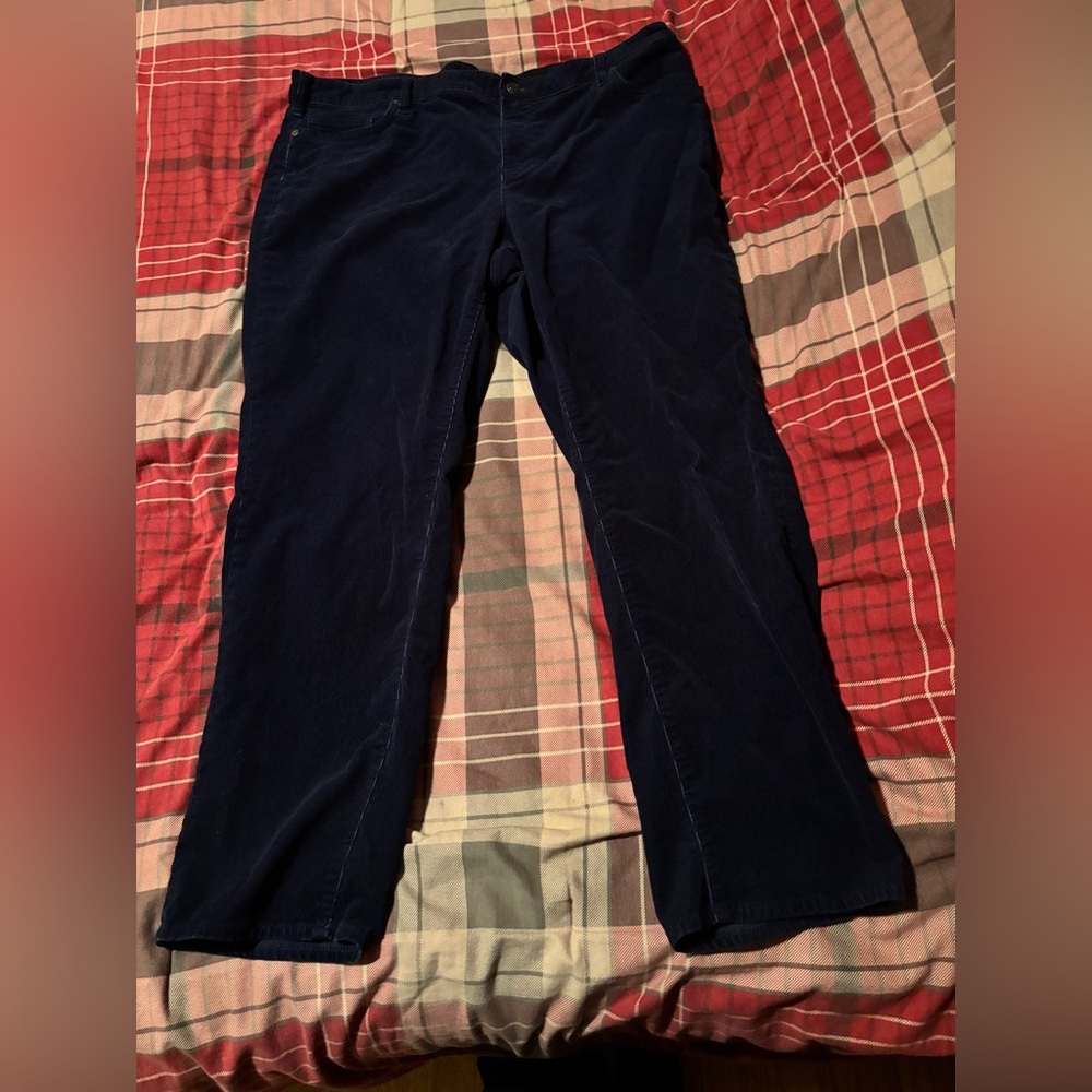 Lands End womens corduroy navy pants 20W